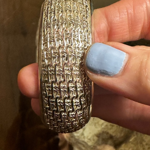 Silver Textured Bangle - Picture 2 of 6